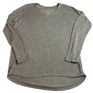 Tickled Teal Lightweight Knit Sweater Gray Size Small Women's